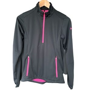 Nike Golf Womens Grey 1/2 Zip Pullover with Bright Pink Accents XS